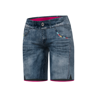 CRAZY SHORT WONDER MAGIC WOMAN PANTALONI CORTI MADE IN ITALY RIFINITI A MANO COMODI E TRASPIRANTI ( PRINT LIGHT JEANS )