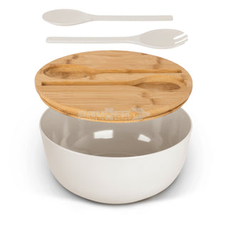 BRUNNER GREENKICK INSALATIERA IN BAMBOOE MELAMINA CON POSATE CON FONDO ANTISCIVOLO