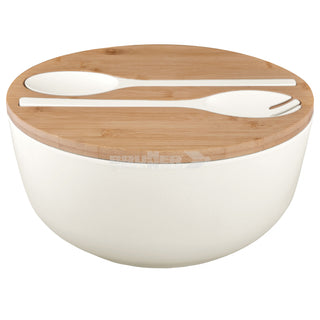 BRUNNER GREENKICK INSALATIERA IN BAMBOOE MELAMINA CON POSATE CON FONDO ANTISCIVOLO