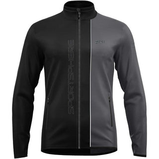 SPH MEN'S POWER STRETCH LONG ZIP HEINZ NERO-GRIGIO SECONDO STRATO LEGGERO TRASPIRANTE