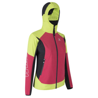 MONTURA WIND REVOLUTION HOODY JACKET SOFTSHELL DONNA Colore Rosa Sugar/Verde Lime