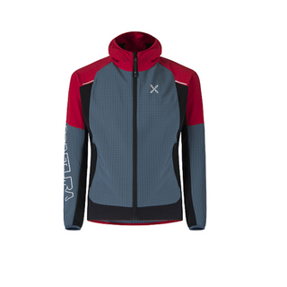 MONTURA WIND REVOLUTION HOODY JACKET GIACCA UOMO ANTIVENTO BLU CENERE / ROSSO