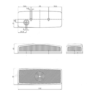 Luce di ingombro a lampadina W5W in ABS arancione 110 x 44 x 24mm