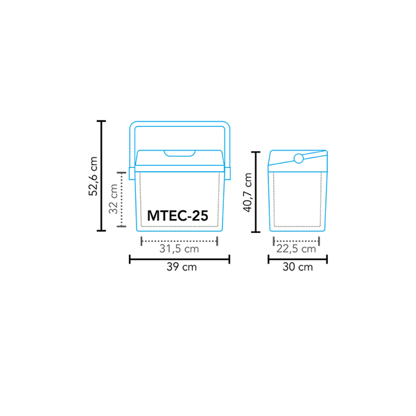 MESTIC MTEC-25 FRIGOBOX 23 LITRI PORTATILE TERMOELETTRICO CON PRESA DA 12V/ 230V