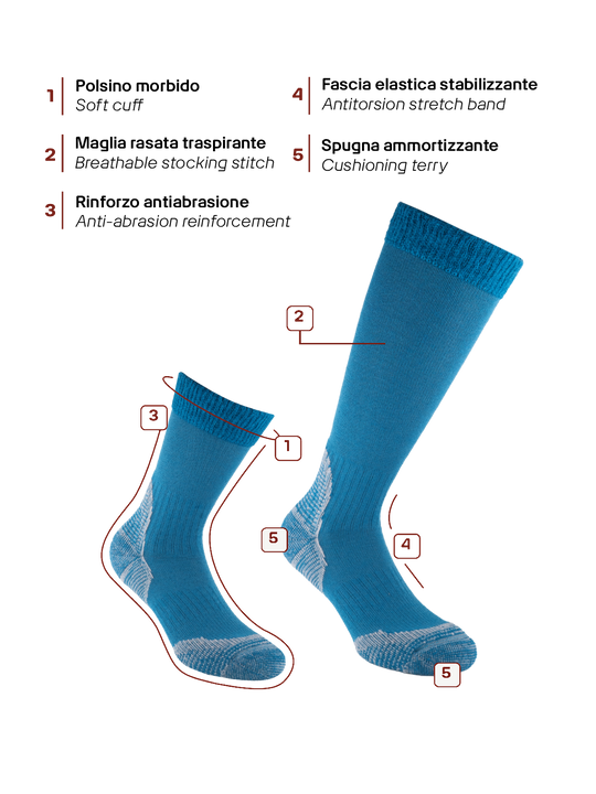 GM TREK ENDURANCE 1428 CALZE TECNICHE UNISEX IN LANA MERINO
