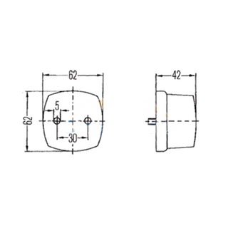 FANALE DI POSIZIONE 62x62x42 mm