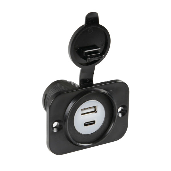 LAMPA EXT-12 Doppia presa Usb A + Usb C a montaggio ad incasso 12/24V