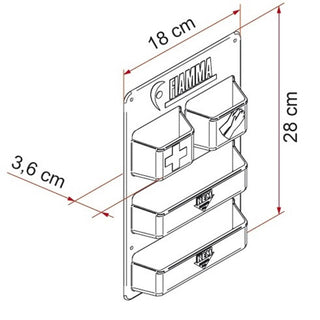 FIAMMA POCKET KASSETT PORTAOGGETTI A 4 TASCHE