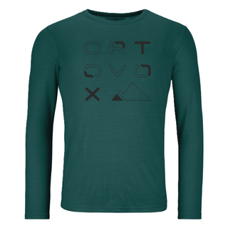 ORTOVOX 185 MERINO BRAND OUTLINE LS MAGLIA MANICHE LUNGHE IN LANA MERINO