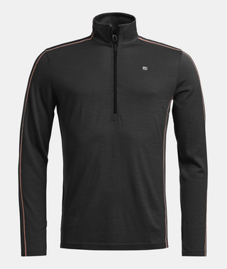 Compra black-raven ORTOVOX 185 ROCK'N'WOOL ZIP NECK UOMO MAGLIA INTIMA 100% LANA MERINO CON ZIP