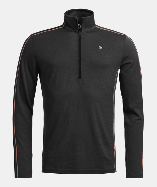 ORTOVOX 185 ROCK'N'WOOL ZIP NECK UOMO MAGLIA INTIMA 100% LANA MERINO CON ZIP