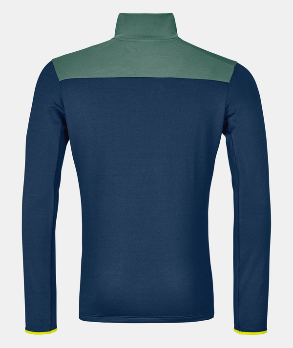 ORTOVOX FLEECE LIGHT ZIP NECK M SECONDO STRATO UOMO IN LANA MERINO CALDO E TRASPIRANTE PETROL BLUE - NUOVI ARRIVI