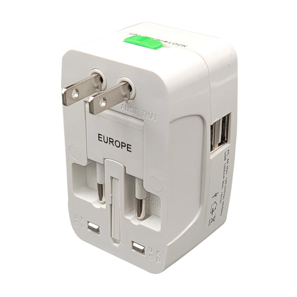 MKC ADATTATORE DA VIAGGIO UNIVERSALE+USB ADATTATORE VIAGGIO UNIVERSALE+USB per spine e prese di tipo europeo, americano ed inglese + prese usb