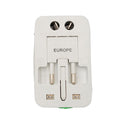MKC ADATTATORE DA VIAGGIO UNIVERSALE+USB ADATTATORE VIAGGIO UNIVERSALE+USB per spine e prese di tipo europeo, americano ed inglese + prese usb