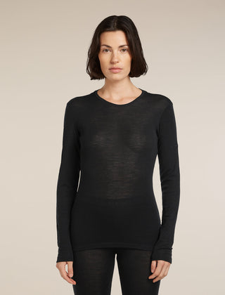 ICEBREAKER EVERYDAY LS CREWE DONNA MAGLIA INTIMA TERMICA IN 100% LANA MERINO