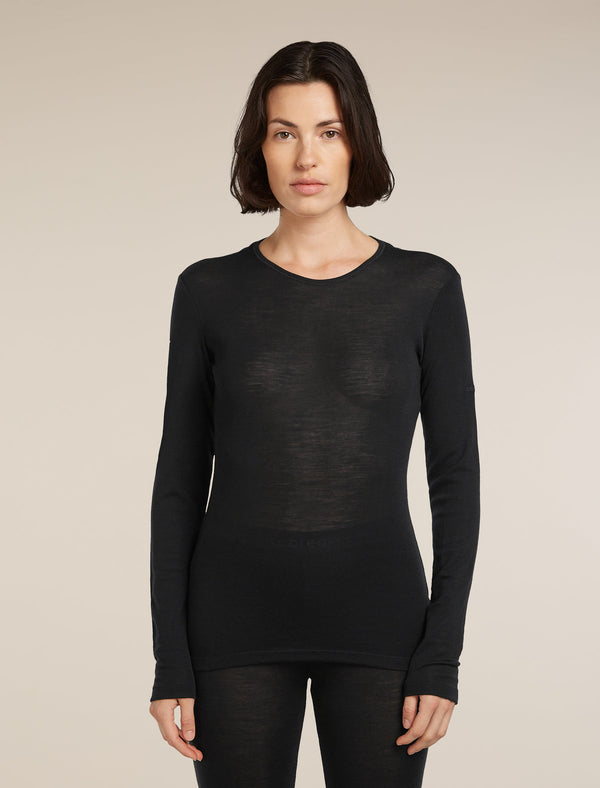 ICEBREAKER EVERYDAY LS CREWE DONNA MAGLIA INTIMA TERMICA IN 100% LANA MERINO