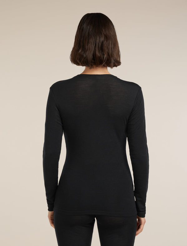 ICEBREAKER EVERYDAY LS CREWE DONNA MAGLIA INTIMA TERMICA IN 100% LANA MERINO