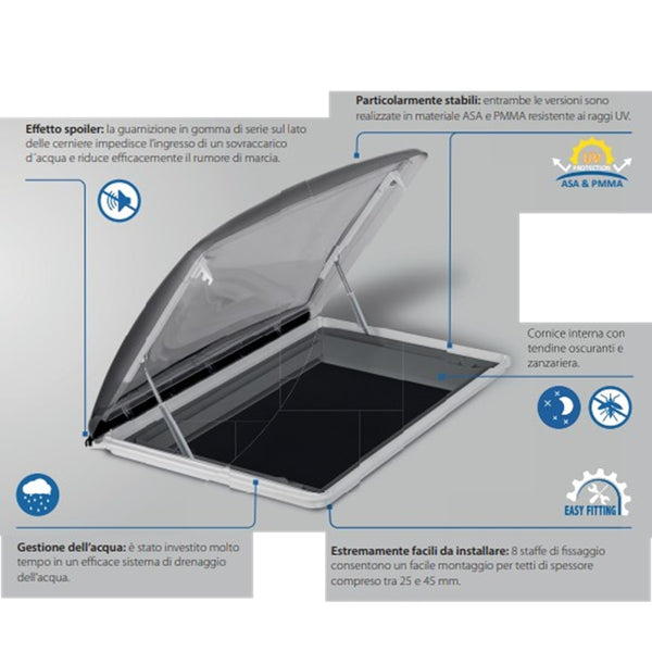 ROOFSTAR 4 OBLO' 40X40 SENZA VENTILAZIONE FORZATA CON OSCURANTE E ZANZARIERA