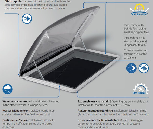 ROOFSTAR 7 OBLO' 50X70 SENZA VENTILAZIONE FORZATA CON OSCURANTE E ZANZARIERA - IN PROMOZIONE!
