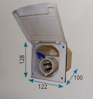 HABA PRESA ESTERNA CAMPER 220-230V 128 x 122 mm
