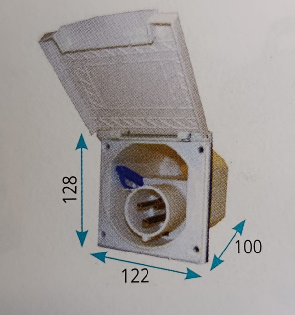 HABA PRESA ESTERNA CAMPER 220-230V 128 x 122 mm