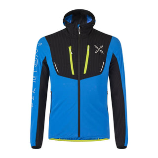MONTURA SKI STYLE HOODY JACKET GIACCA ANTIVENTO SOFTSHELL - CELESTE/VERDE LIME ULTIMO PZ M