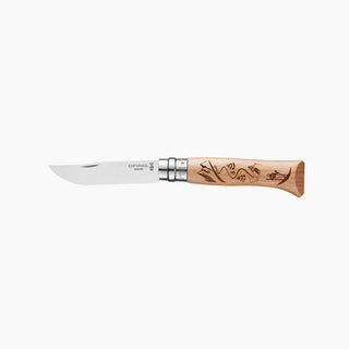 OPINEL N°8 COLTELLO CON LAMA IN ACCIAIO INOX INCISIONE A LASER DISPONIBILE IN VARIE FANTASIE