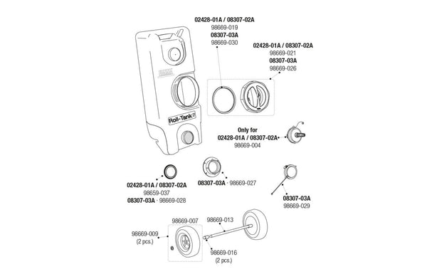 FIAMMA Kit Flangia Maschio Per Roll Tank 40W 98669-027