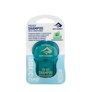 SEATOSUMMIT POCKET SHAMPOO IN FOGLI TASCABILI DA VIAGGIO E OUTDOOR