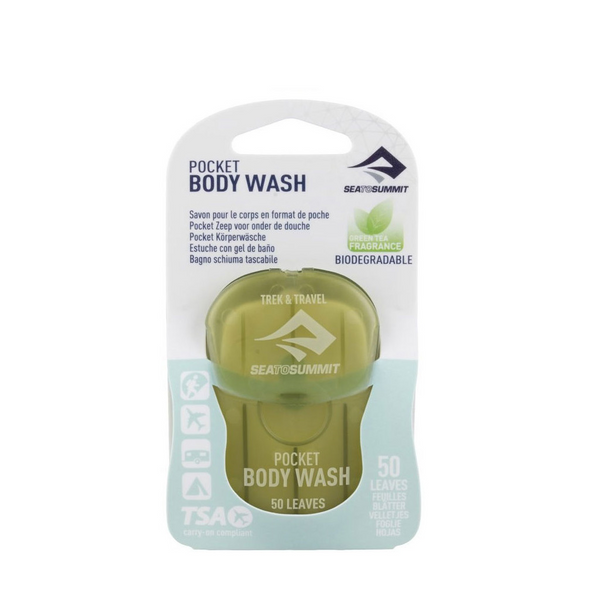 SEATOSUMMIT POCKET BODY WASH SAPONE PER CORPO IN FOGLI TASCABILI DA VIAGGIO E OUTDOOR