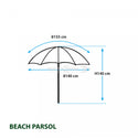 BRUNNER BEACH PARSOL Ø 140 x H140 cm OMBRELLONE CON PARETI LATERALI UPF 50+ - IN PROMOZIONE!