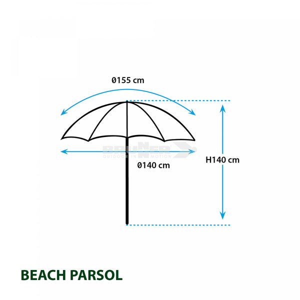 BRUNNER BEACH PARSOL Ø 140 x H140 cm OMBRELLONE CON PARETI LATERALI UPF 50+ - IN PROMOZIONE!