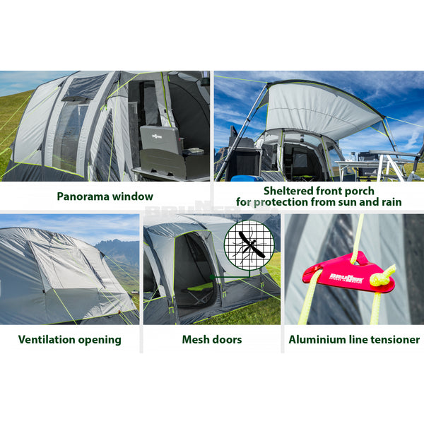 BRUNNER BULLET 5 AIRTECH TENDA FAMILIARE CON STRUTTURA PNEUMATICA A 3 ARCHI GONFIABILE SPEDIZIONE GRATUITA