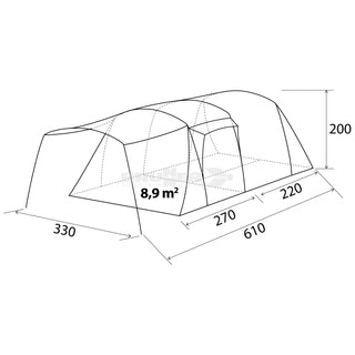BRUNNER BULLET 5 AIRTECH TENDA FAMILIARE CON STRUTTURA PNEUMATICA A 3 ARCHI GONFIABILE SPEDIZIONE GRATUITA