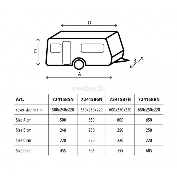 BRUNNER CARAVAN COVER POLYCOAT COPERTURA COMPLETA PER CARAVAN