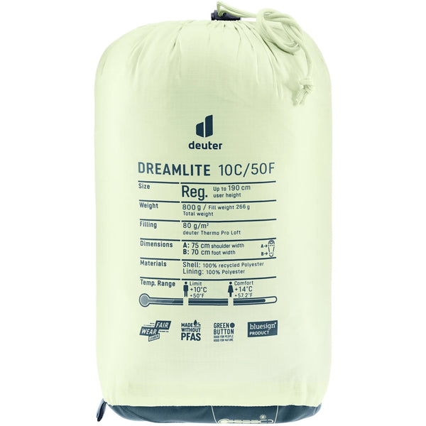 DEUTER DREAMLITE 10C/50F SACCO A PELO IN FIBRA SINTETICA - DISPONIBILE IN 2 COLORI