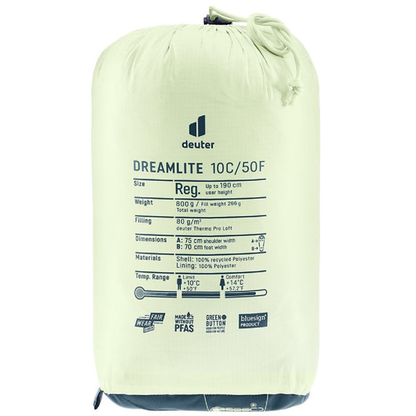 DEUTER DREAMLITE 10C/50F SACCO A PELO IN FIBRA SINTETICA - DISPONIBILE IN 2 COLORI