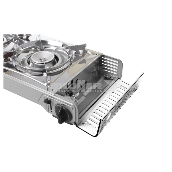 BRUNNER DEVIL DOUBLE GRILL Fornello gas a cartuccia a 2 fuochi portatile
