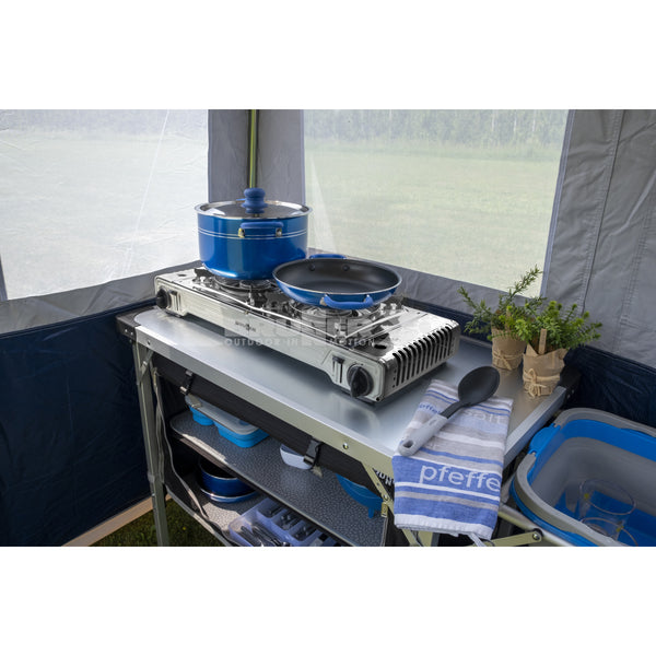 BRUNNER DEVIL DOUBLE GRILL Fornello gas a cartuccia a 2 fuochi portatile
