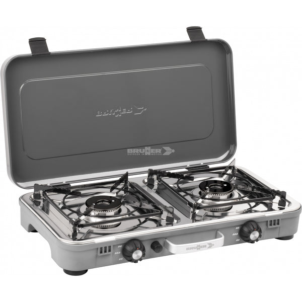 BRUNNER DEVIL KOOKMASTER STANDALONE FORNELLO A GAS 2 FUOCHI CON MOBILETTO INCLUSO