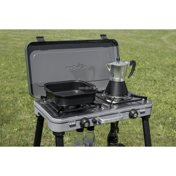 BRUNNER DEVIL KOOKMASTER STANDALONE FORNELLO A GAS 2 FUOCHI CON MOBILETTO INCLUSO