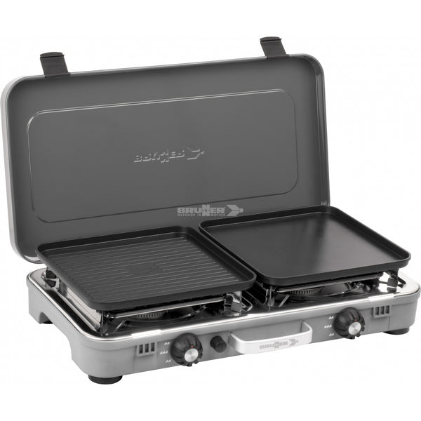 BRUNNER DEVIL KOOKMASTER STANDALONE FORNELLO A GAS 2 FUOCHI CON MOBILETTO INCLUSO