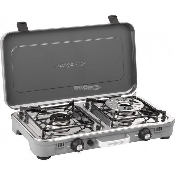 BRUNNER DEVIL KOOKMASTER STANDALONE FORNELLO A GAS 2 FUOCHI CON MOBILETTO INCLUSO