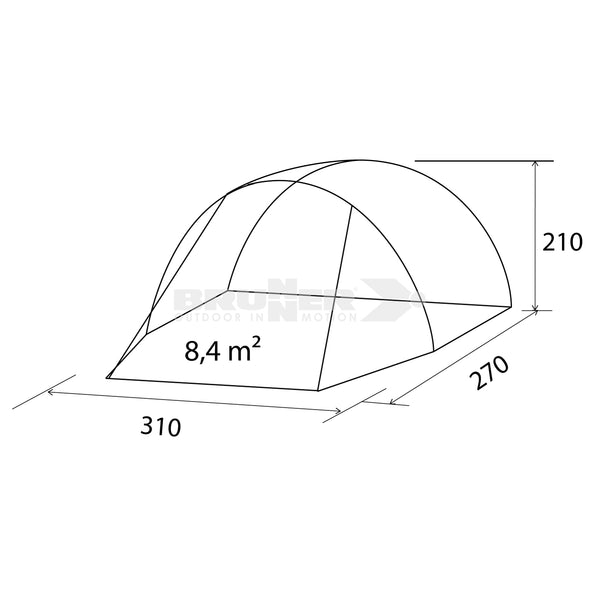 BRUNNER ENTRADA TENDA PER VAN INDIPENDENTE - ADATTA PER COLLEGAMENTO A VEICOLI CON ALTEZZA GRONDAIA 180-220cm