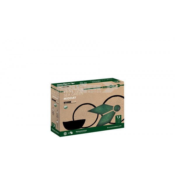 BRUNNER MIDDAY VENETIAN SEA GREEN SET PIATTI DA 12 PEZZI