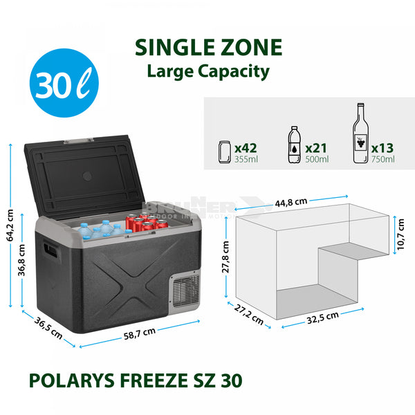 BRUNNER POLARYS FREEZE SZ Frigo/congelatore bivalente portatile a scomparto unico resistente e compatto - Disponibile in 3 litraggi