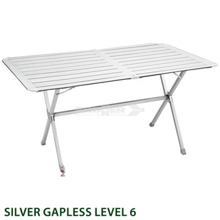 BRUNNER SILVER GAPLESS LEVEL TAVOLO PIEGHEVOLE IN ALLUMINIO CON PIANI ARROTOLABILI - DISPONIBILE IN 2 MISURE