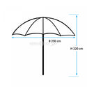 BRUNNER SOLADO PRATICO E RESISTENTE OMBRELLONE Ø 200 x H220 cm