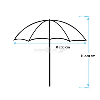BRUNNER SOLADO PRATICO E RESISTENTE OMBRELLONE Ø 200 x H220 cm