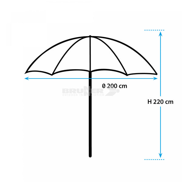 BRUNNER SOLADO PRATICO E RESISTENTE OMBRELLONE Ø 200 x H220 cm